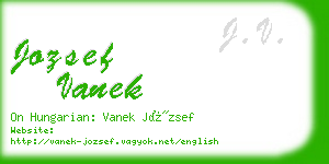 jozsef vanek business card